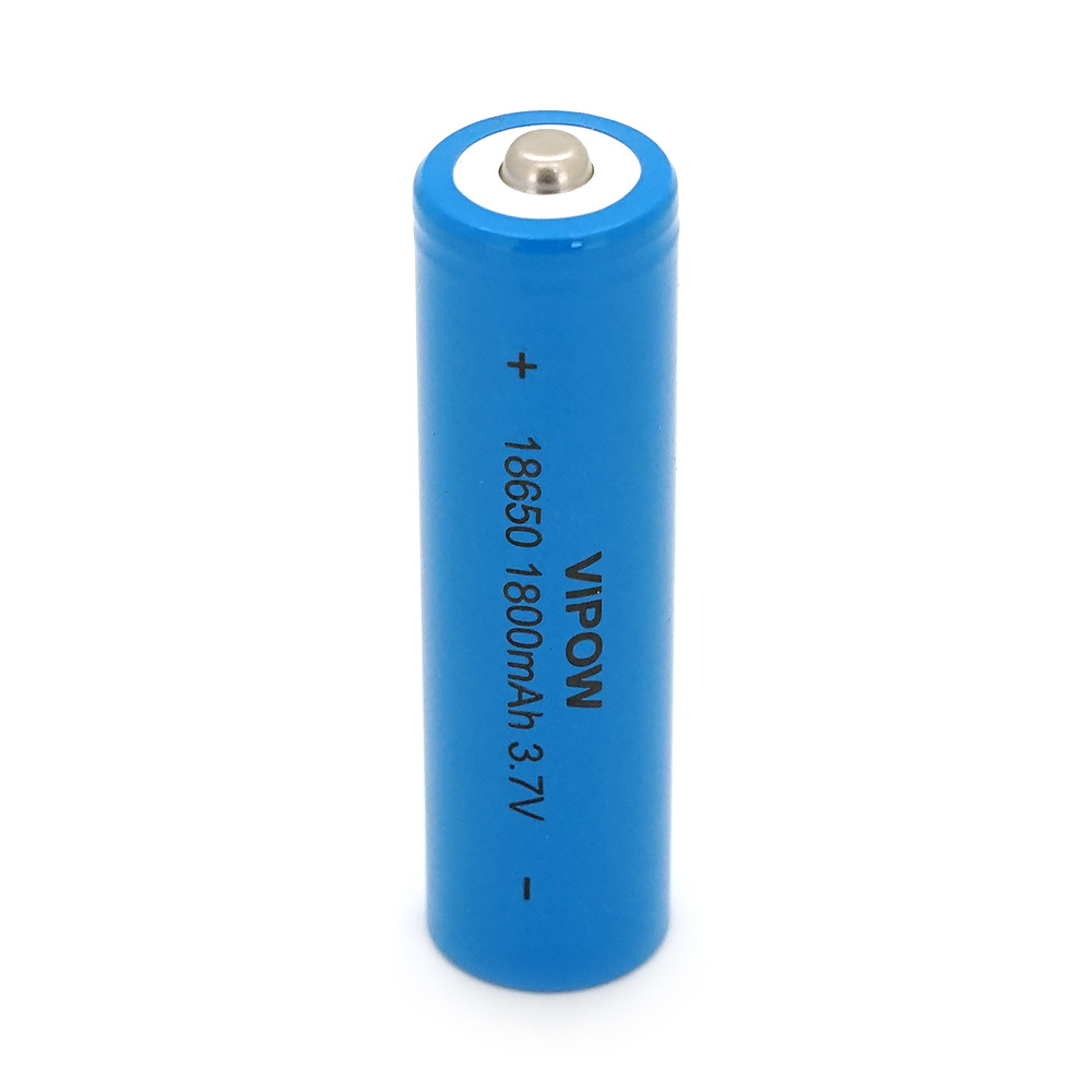 Акумулятор 18650 Li-Ion Vipow ICR18650 TipTop, 1800mAh, 3.7V, Blue Q50/500