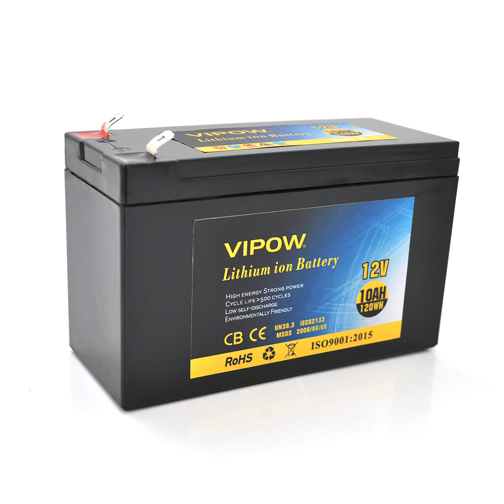Літієвий акумулятор Vipow VP-12100LI / 12 В / 10 А⋅год / Li-ion