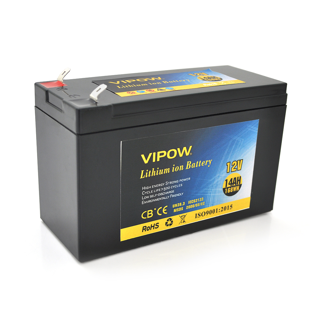 Літієвий акумулятор Vipow VP-12140LI / 12 В / 14 А⋅год / Li-ion