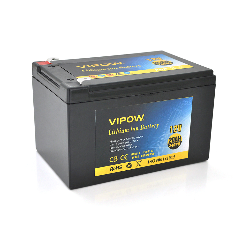 Літієвий акумулятор Vipow VP-12200LI / 12 В / 20 А⋅год / Li-ion