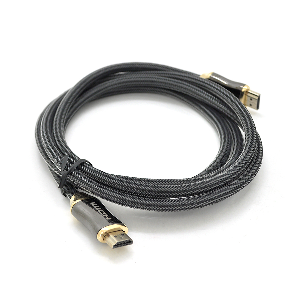 Кабель VEGGIEG HX-1.5 HDMI-HDMI 2K * 4K, 1.5m, v2,0, OD-7.0mm, круглий, обплетення, Black, коннектор Black-Gold, Пакет