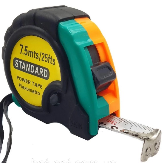 Рулетка гумова STANDART, 7,5м