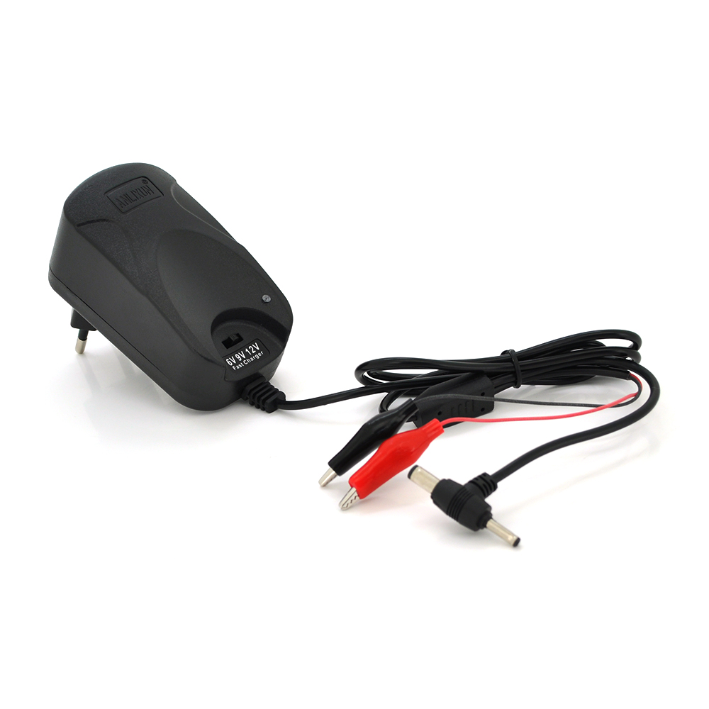 Автоматичний ЗП для акумулятора 6V / 9V / 12V,100-240V,2A, роз'єм живлення DC(5,5*2,5 / 2,5*0,7),клеми(AGM / GEL / Lead)