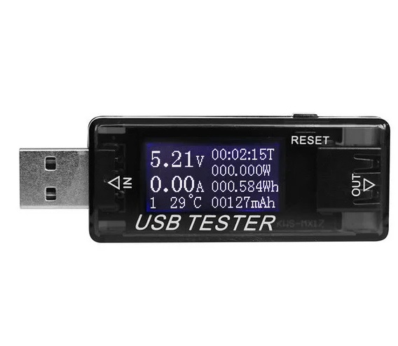 USB тестер Keweisi KWS-MX17 напруги (4-30V) та струму (0-5A), Black