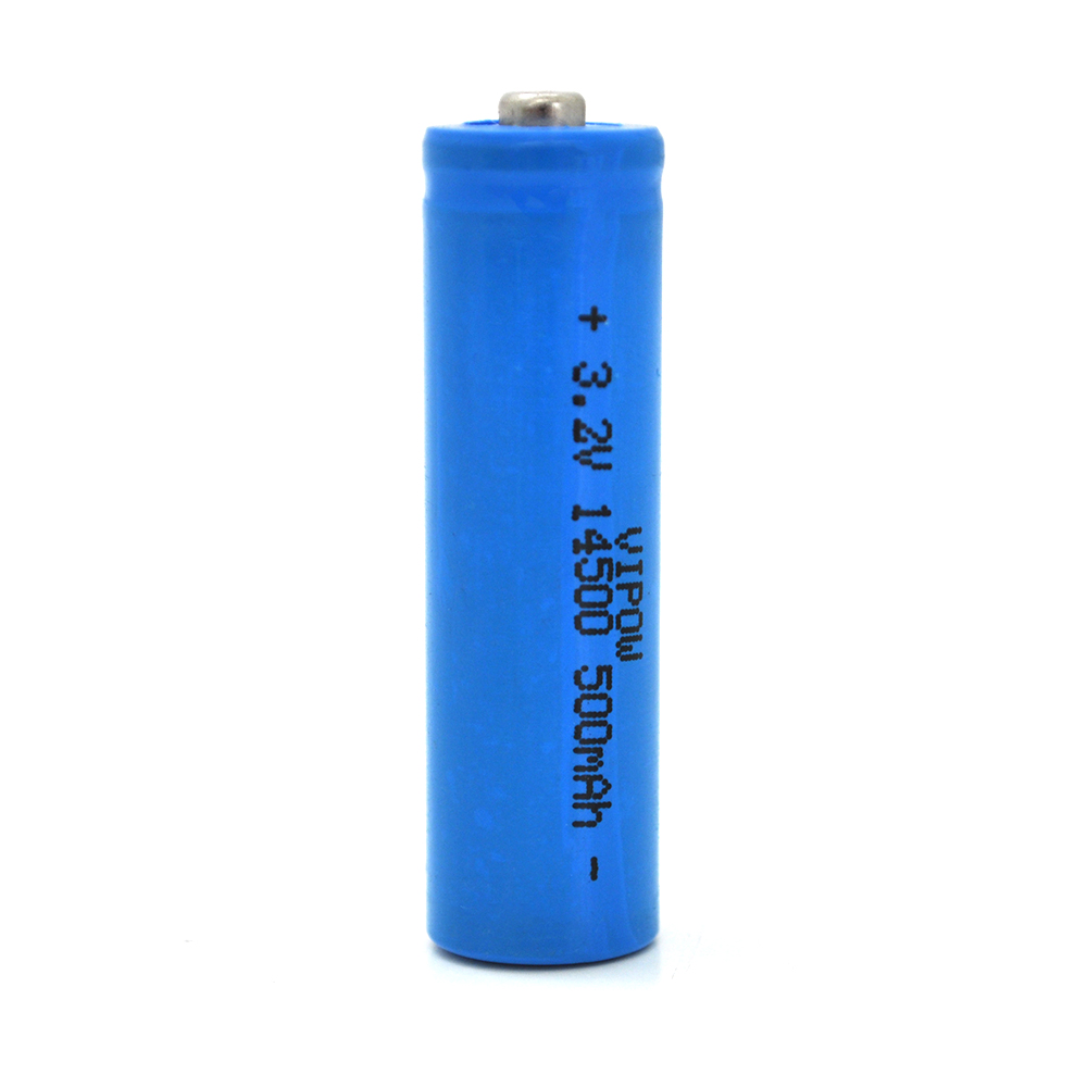 Акумулятор 14500 Lifepo4 Vipow IFR14500 TipTop, 500mAh, 3.2V, Blue Q50 / 500