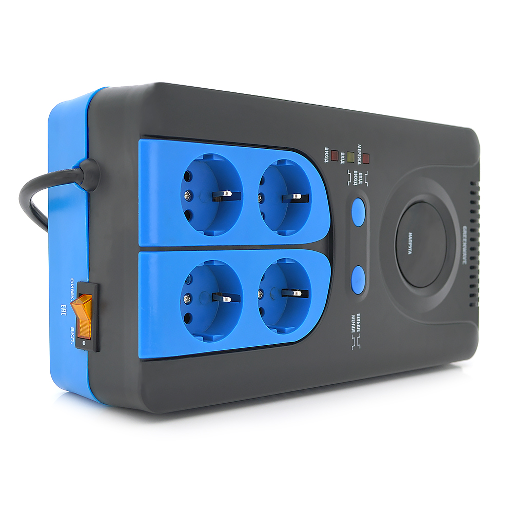 Стабілізатор напруги релейний Green Wave Winchester 1000VA (700Вт), 4xShuko, DC140-260V, AC220±8%, BOX, Q4