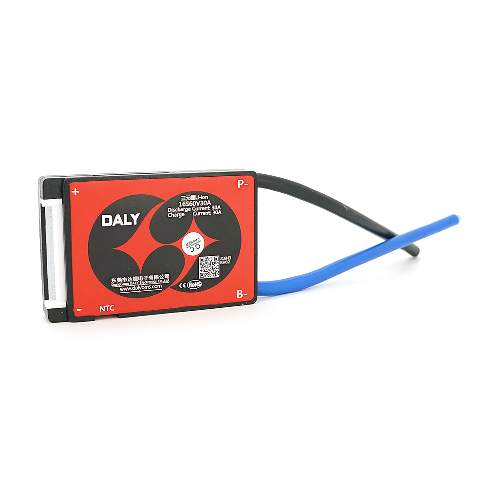 BMS плата Daly 16S60V30 Li-ion 16S. 60V (max.67.2V). Discharge 30A. Charge 30A. Balance 30mA. NTC. Common Port (симетрія). 80x61x12мм
