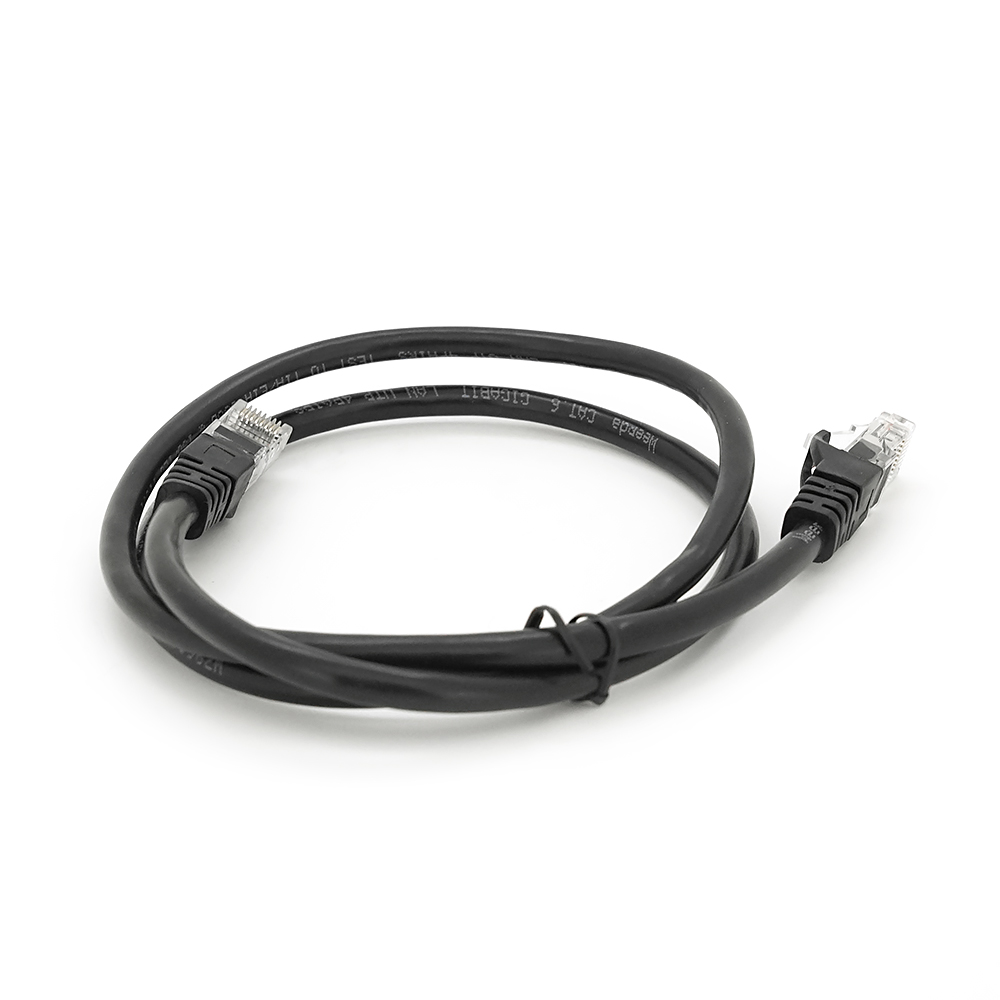 Патч-корд литий RITAR, UTP, RJ45, Cat.6, 1m, чорний, Cu (мідь)