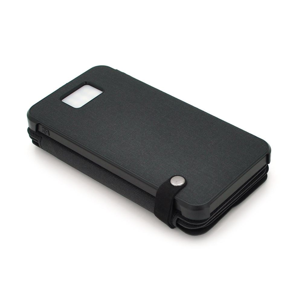 Power bank 12000 mAh Solar, (5V / 200mA), 2xUSB, 5V / 1A / 2.1A, USB <-> microUSB, ударо захищений прогумований корпус, Black, Corton BOX — Фото 2