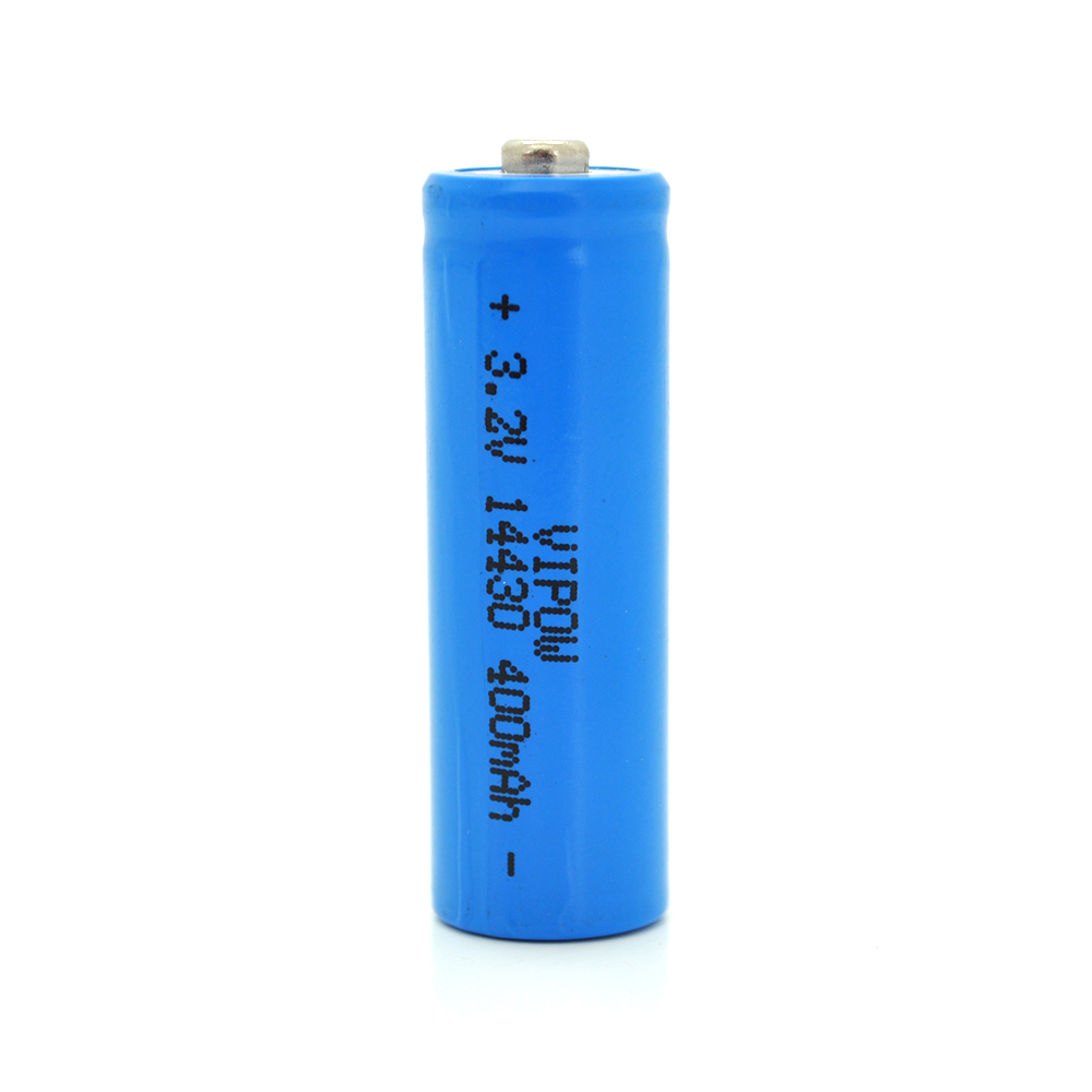 Літій-залізо-фосфатний акумулятор 14430 Lifepo4 Vipow IFR14430 TipTop, 400mAh, 3.2V, Blue Q50 / 500