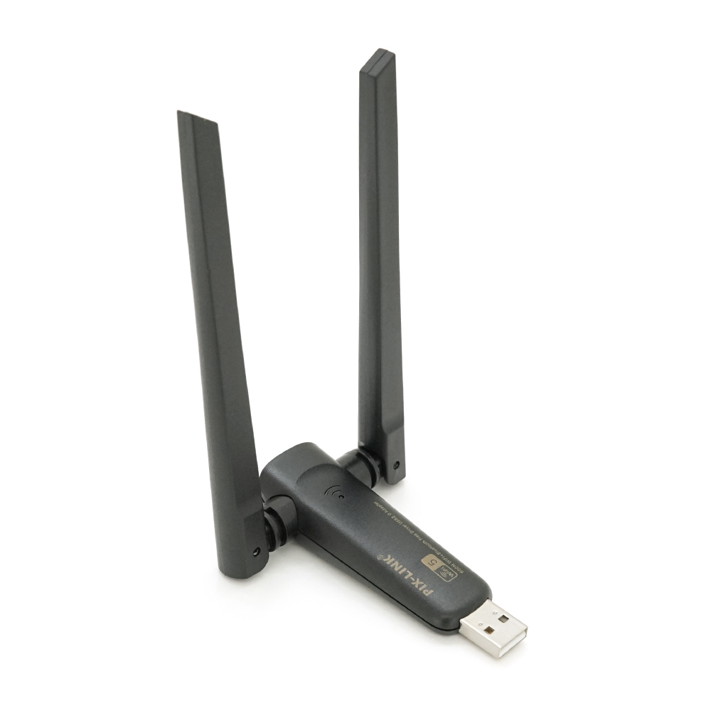 Бездротовий мережний адаптер Wi-Fi-USB Merlion LV-UAC21, RTL8811CU, з 2-ма антенами 10см, 802.11 a/b/g/n, 600MB, 2.4 GHz, Blister Q50