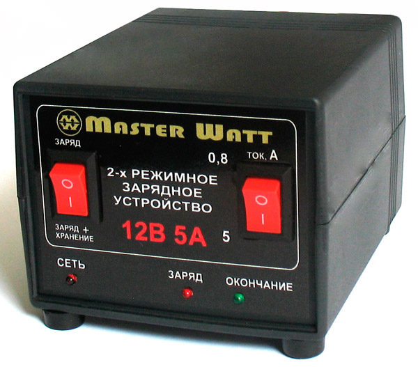 Автоматичне ЗУ для акумулятора MW-AZU12-5A 12V (4.5-100Ah) (MF,WET,AGM,GEL), 180-245V, Ток заряда режим-0,8А / 5А, крокодили в комплекті