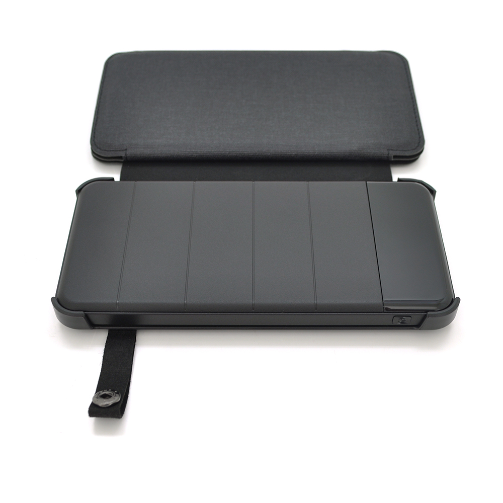 Power bank 12000 mAh Solar, Input:5V / 1A(microUSB), Output:5V / 2,1А(2хUSB), rubberized case, Black, BOX