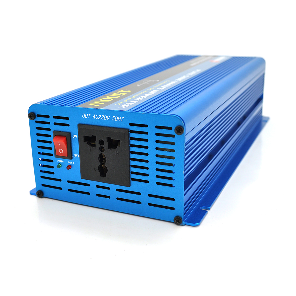 Інвертор напруги NV-1500(900Вт) з правильною синусоїдою, 12 / 220V, 1 універсальні розетка, Клеми, Box