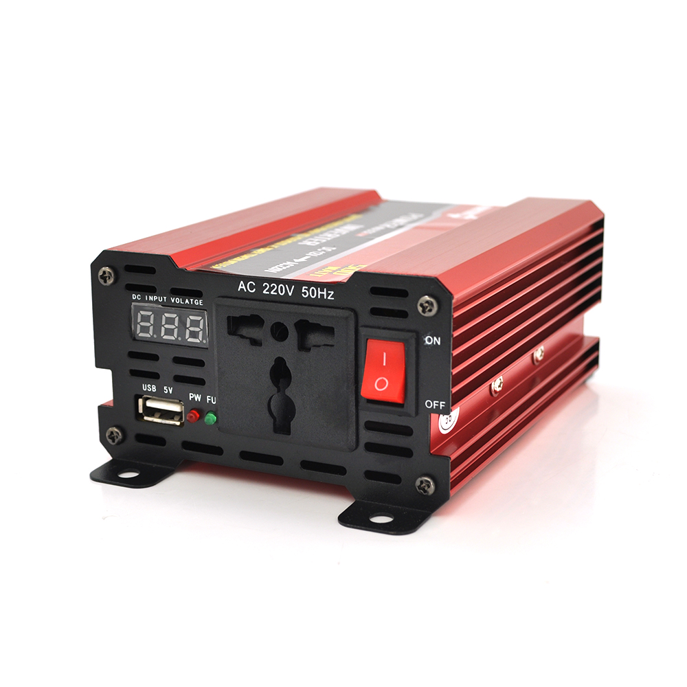 Інвертор напруги NV-500(300Вт)+LCD, 12 / 220 з апроксимованою синусоїдою, 1 універсальні розетка, Клеми, Box