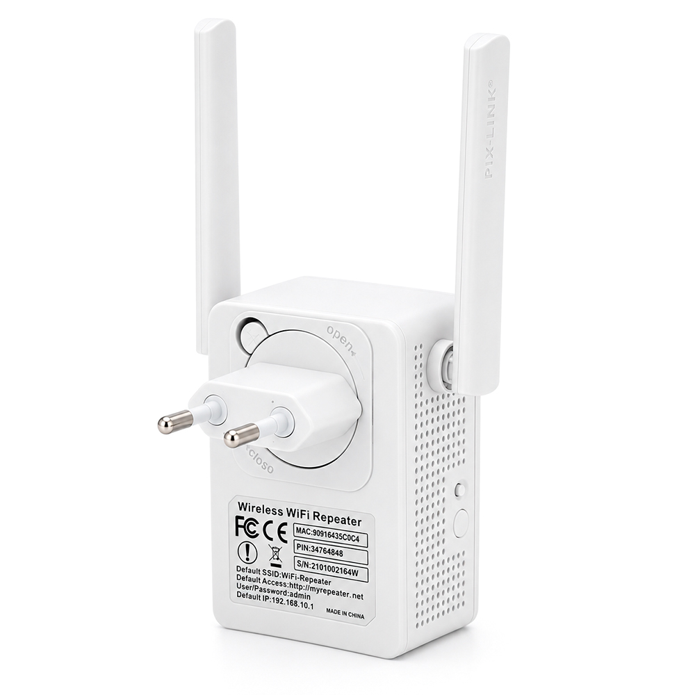 Підсилювач WiFi сигналу з 2-ма антенами LV-WR13, живлення 220V, 300Mbps, IEEE 802.11b / g / n, 2.4-2.4835GHz, BOX