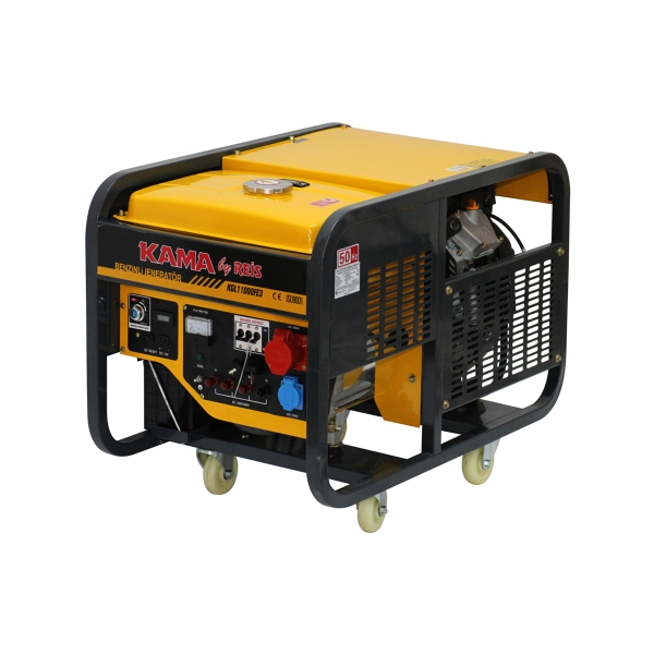 Генератор бензиновий KGL12000FE3, 3-фазний 220 / 400V, 50Hz, 11.9kVA / 9.5kW, бак 25 л, витрата 3.75 л / год, пуск: стартер (без АКБ), 930х555х580 мм, 145 кг