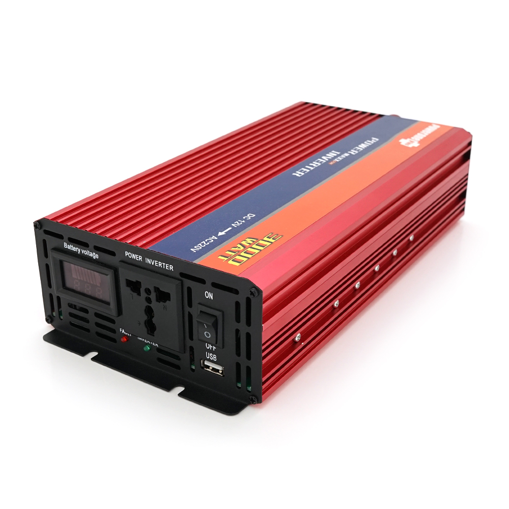 Інвертор напруги NV-3000(1600Вт)+LCD, 12 / 220V, approximated, 1 універсальна розетка, клеми, Box
