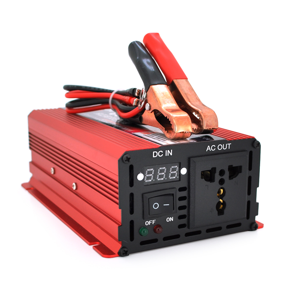 Інвертор напруги ST600CP (DC:300W), 12 / 220V з апроксимованою синусоїдою, 1 універсальна розетка, крокодили, BOX