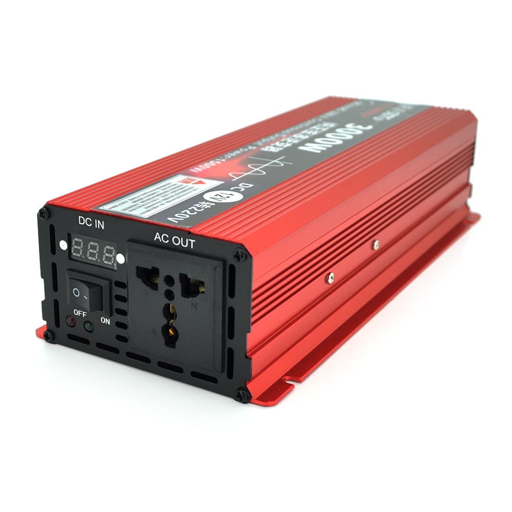 Інвертор напруги ST3000CP (DC:1500W), 12 / 220V з апроксимованою синусоїдою, 1 універсальна розетка, крокодили, BOX