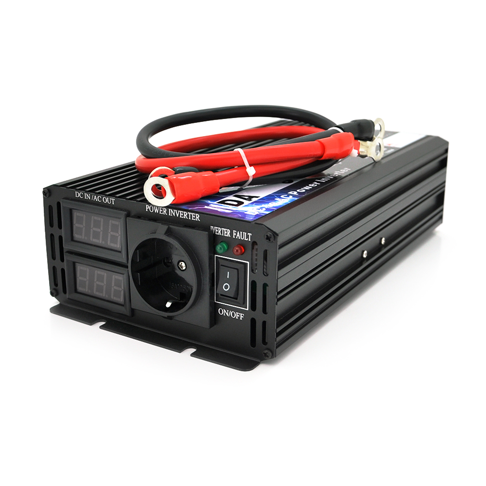 Інвертор напруги DA-3000Q (DC:1500W), 12 / 220V з апроксимованою синусоїдою, 1Shuko, клемні дроти, Q6