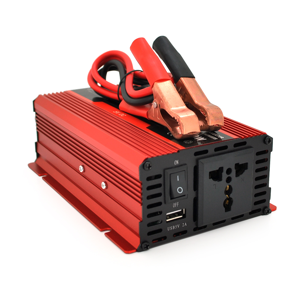 Інвертор напруги Voltronic, 1200W(600W), 12 / 220V, з апроксимованою синусоїдою, 1 універсальна розетка, 1 USB, крокодили, BOX