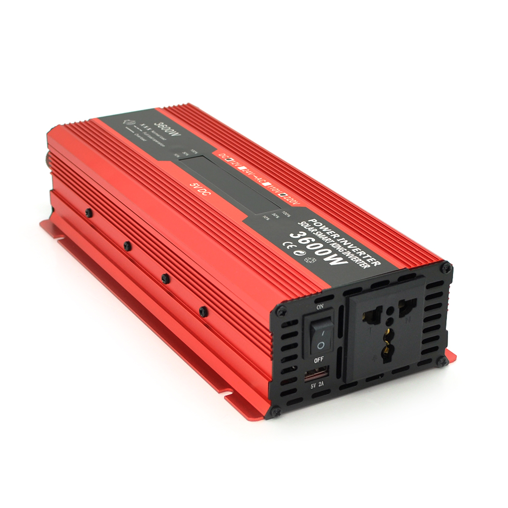 Інвертор напруги Voltronic, 3600W(1800W), 12 / 220V, з апроксимованою синусоїдою, 1 універсальна розетка, 1 USB, крокодили, BOX