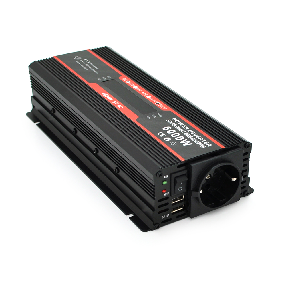 Інвертор напруги KY-M6000, 850W, 12 / 220V, Line-Interactive, LCD, 1 Shuko, 2 USB вихід, прикурювач, Box, Q20