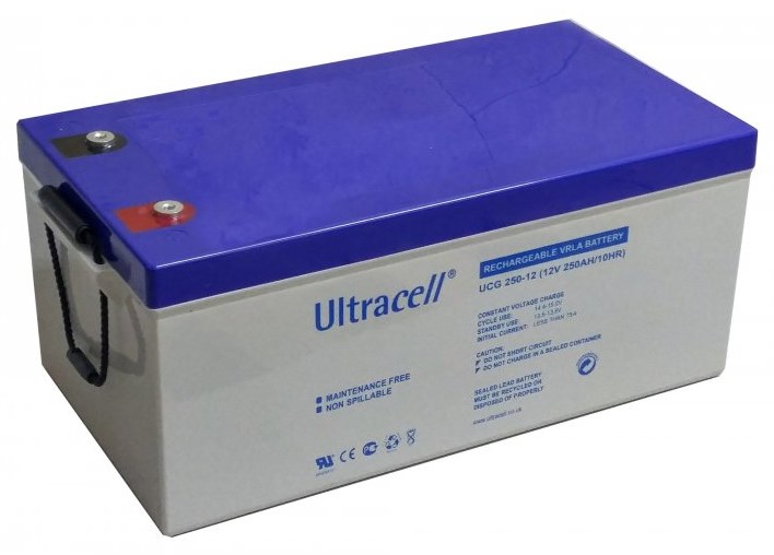 Акумуляторна батарея Ultracell UCG250-12 GEL 12 V 250 Ah (522 x 240 x 224) White Q1 / 24