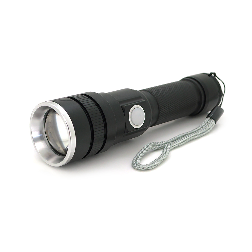 Ліхтар ручний BAILONG BL-611-P50, 1LED P50, 10W, 2 режими, ZOOM, 18650 / 2800mAh, Black, IP44, USB-microUSB, 142х36х28мм, BOX