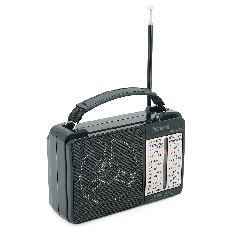 Радіоприймач GOLON RX-607, LED, 2x3W, FM радіо, корпус пластмас, Black, BOX