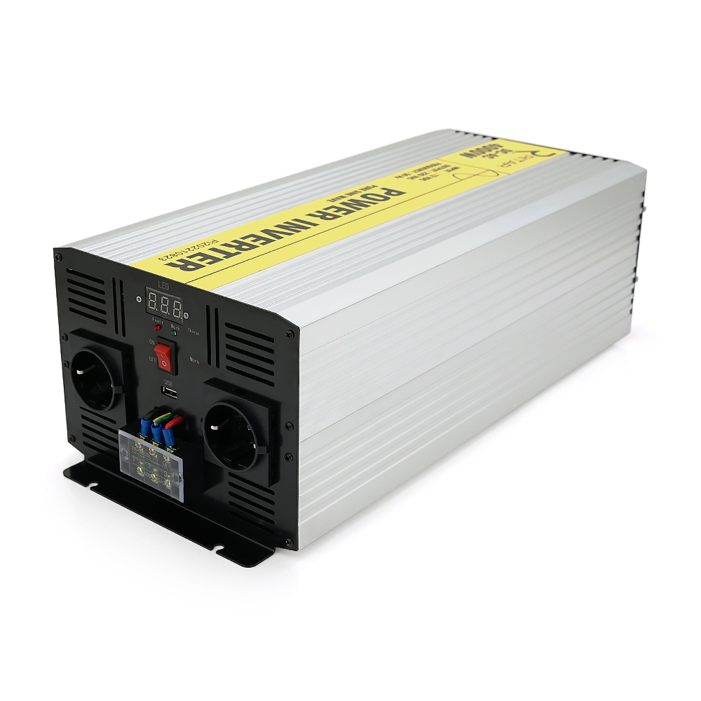 Інвертор напруги RITAR RSC-4000, 12V / 220V, 4000W з правільною синусоїдою, 2xShuko, 1xUSB, клемні дроти, клемні колодки, BOX, Q2