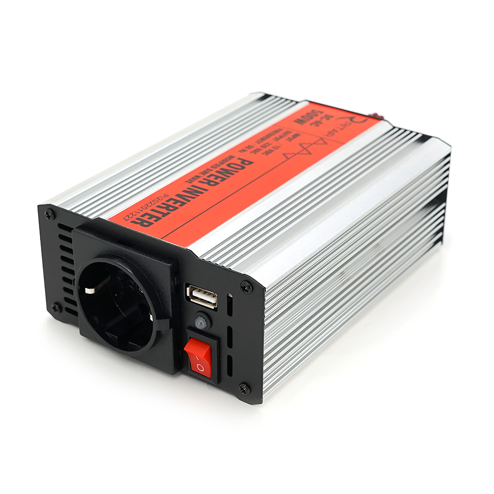 Інвертор напруги RITAR RSX-500, 12V / 220V, 500W з апроксимувати синусоїдою, 1xShuko, 1xUSB, клемні дроти, BOX