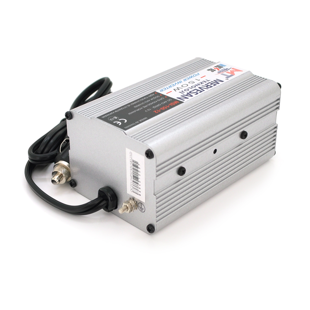 Інвертор напруги MSI-15012 ((150W)), 12 / 220V, approximated, 1Shuko, USB, клеми + затискачі, Box