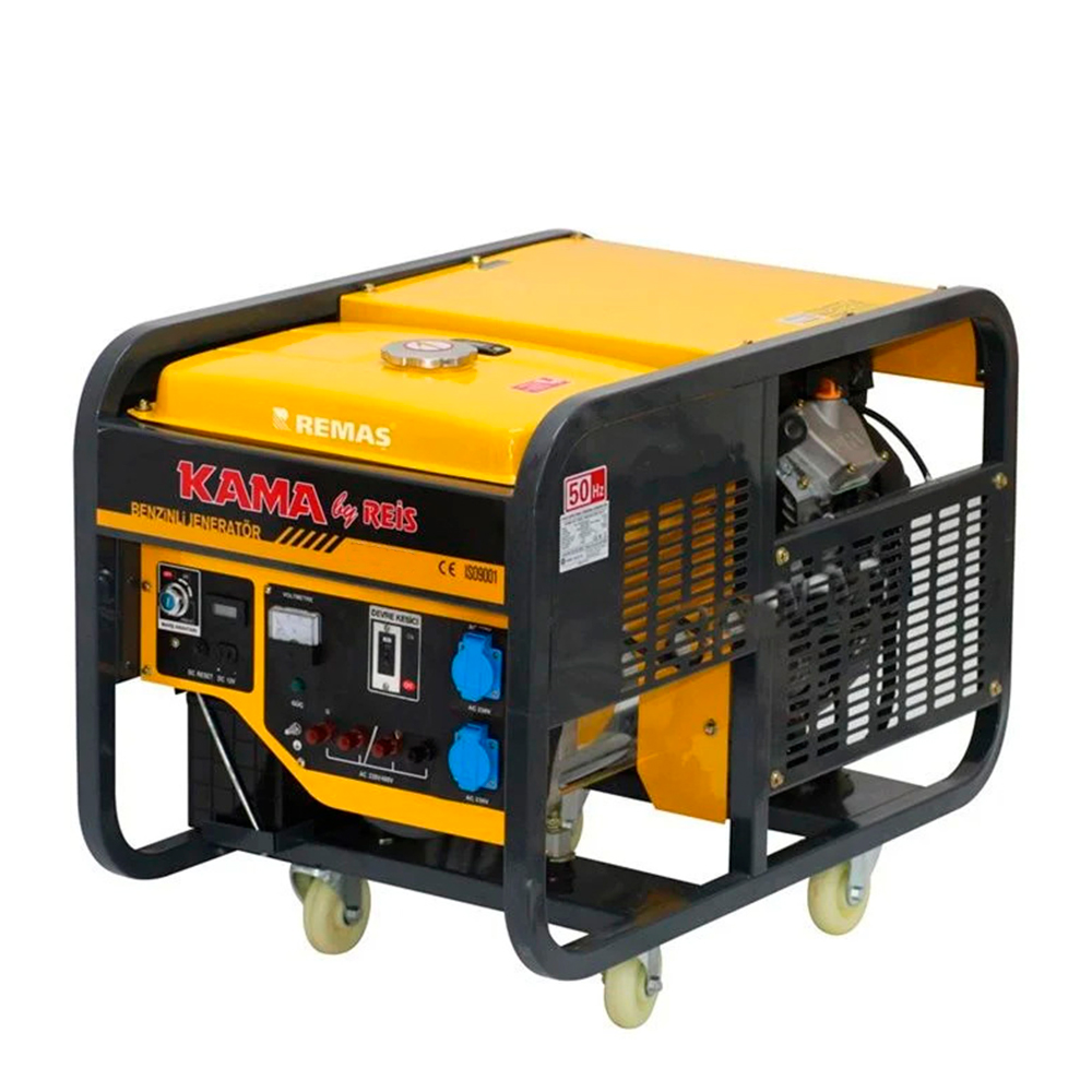 Бензиновий генератор KGL12000FE, 1-фазний 230V, 50Hz, 12kVA / 9.5kW, бак 25 л, витрата 3,75 л / год, пуск: стартер (без АКБ), 930х555х580 мм, 140 кг