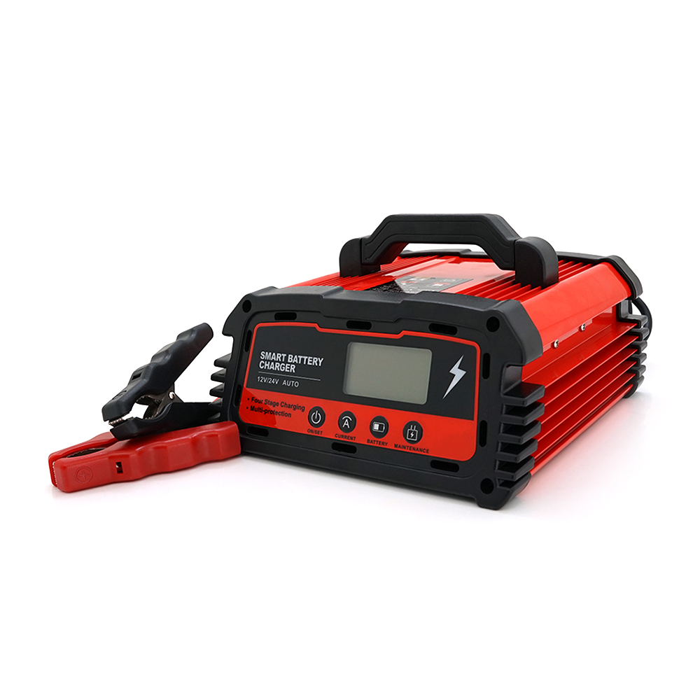 Автоматичне ЗУ для акумулятора DEMUDA 12V / 24V (MF,WET,AGM,GEL), AC110 / 220V, DC14,8В / 29,6В, Струм заряду 12V / 8A, 24V / 6A, LCD, крокодили