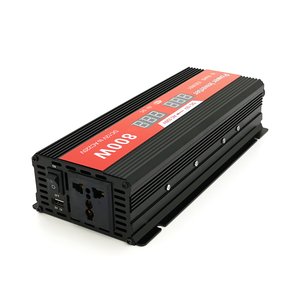 Інвертор напруги Demuda, 800W 12 / 220V з апроксимованою синусоїдою, 1 універсальна розетка, USB, клемні дроти