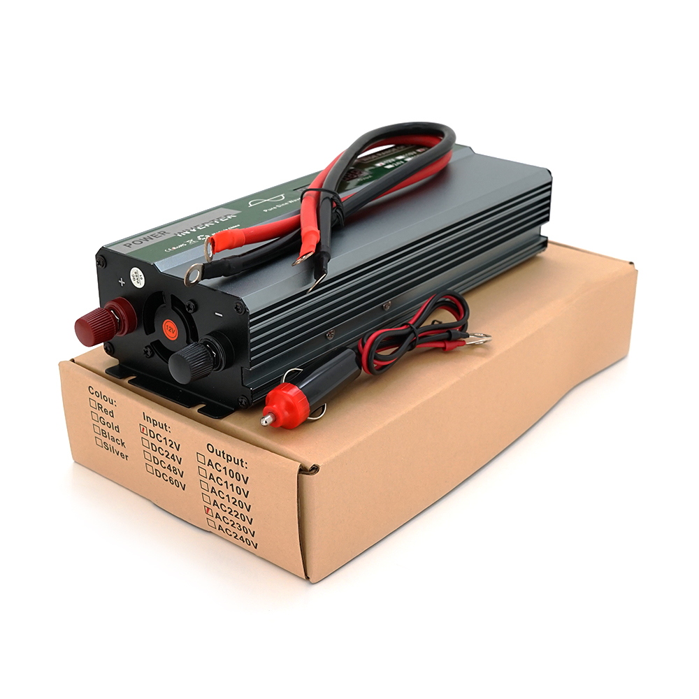 Інвертор напруги Demuda DMDPSW-800W, 12V / 220V, 800W з правильною синусоїдою, 1 універсальна розетка, 2 USB, клемні дроти