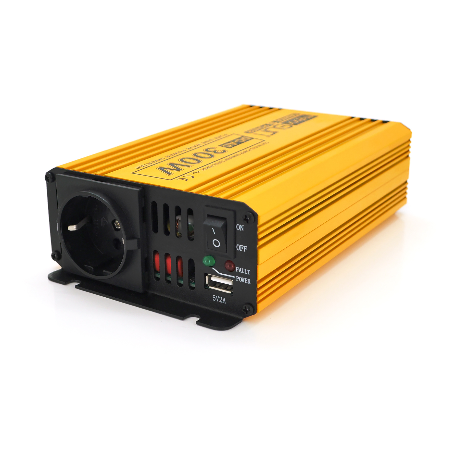 Інвертор напруги Mexxsun MXSPSW-300, 12V / 220V, 300W з правільною синусоїдою, 1 Shuko, клемні дроти, Q8