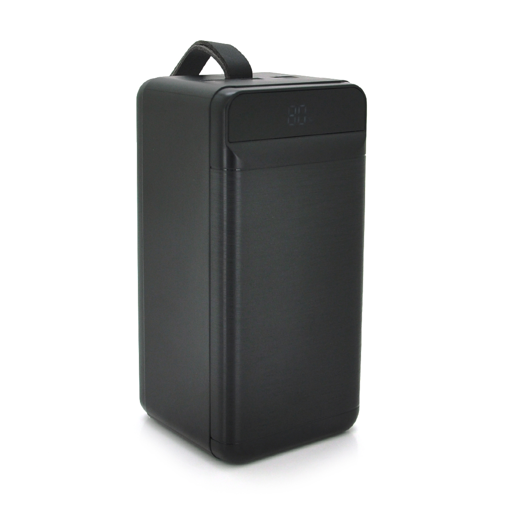 PowerBank XO-PR160 80000mAh,flashlight,Input: DC5V / 2.5A, 9V / 2A, 12V / 1.5A (Micro, Type-C, Lightning), Output: DC5V / 2A (3USB,Type-C), PD20W, Q12, plastic,Black