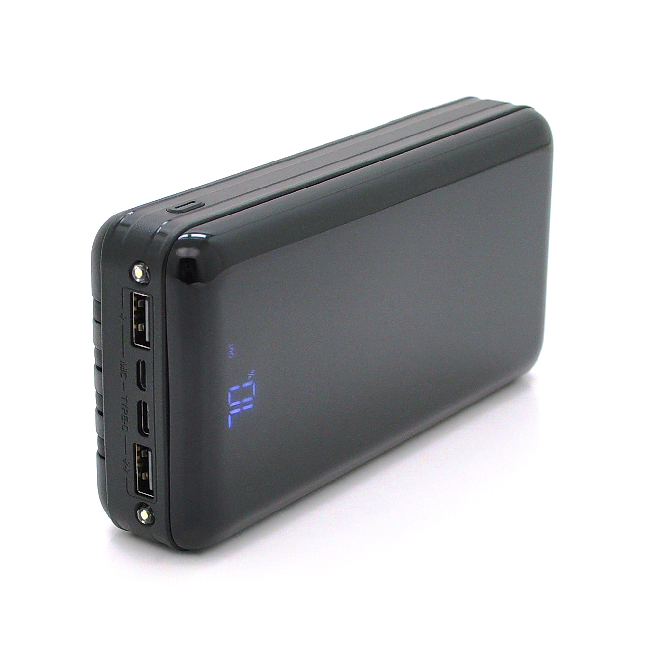 PowerBank Bix-30000mAh, Input:MicroUSB+Type-C, Output:4USB / Type-C / MicroUSB / Lightning, QC22.5W / PD20W, Black