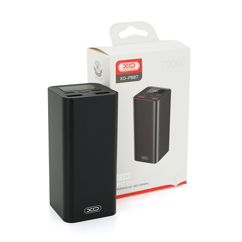 PowerBank XO-PB97 20000mAh, Input:(2хType-C), Output:(2хUSB,2хType-C), PD65W for Laptop, plastic, Black, Q28 — Фото 2