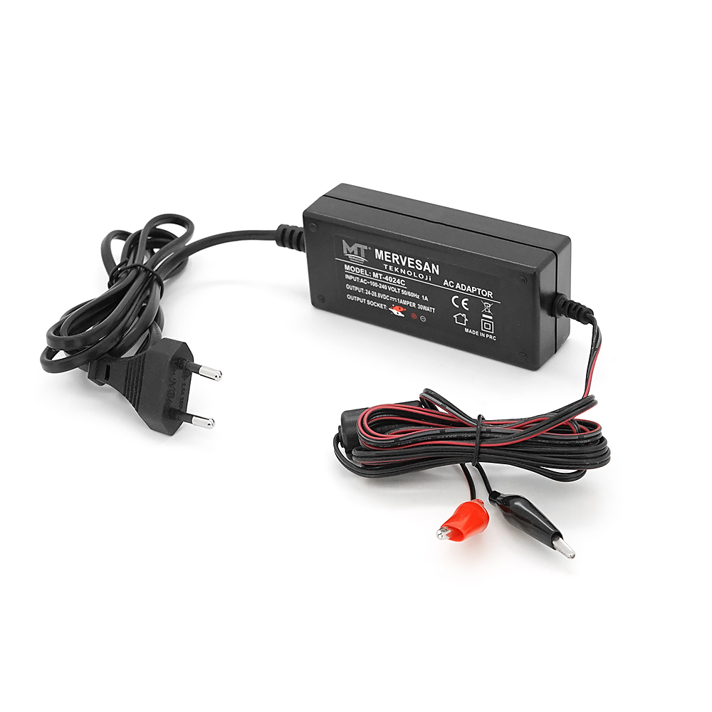 Зарядний пристрій Mervesan MT-4024C для акумулятора 24V-1A, затискачі