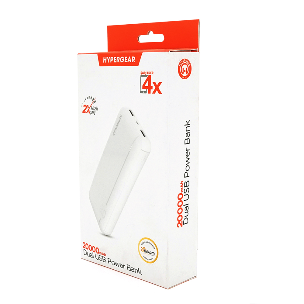PowerBank Hypergear 20000mAh Fast Charge , 2*USB, White, Q24 — Фото 4