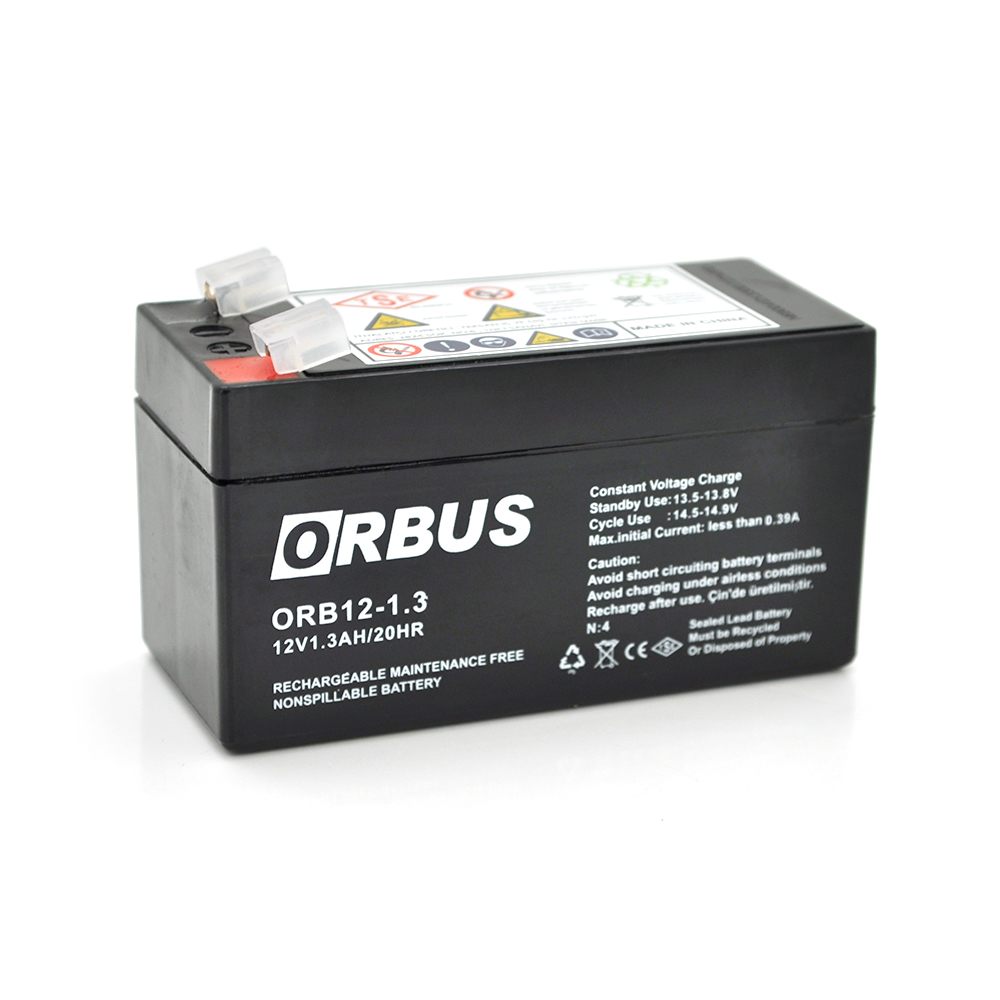 Акумуляторна батарея ORBUS ORB1213 AGM 12V 1,3Ah (98 х 44 х 53 (59)) 0.525 kg Q20 / 450