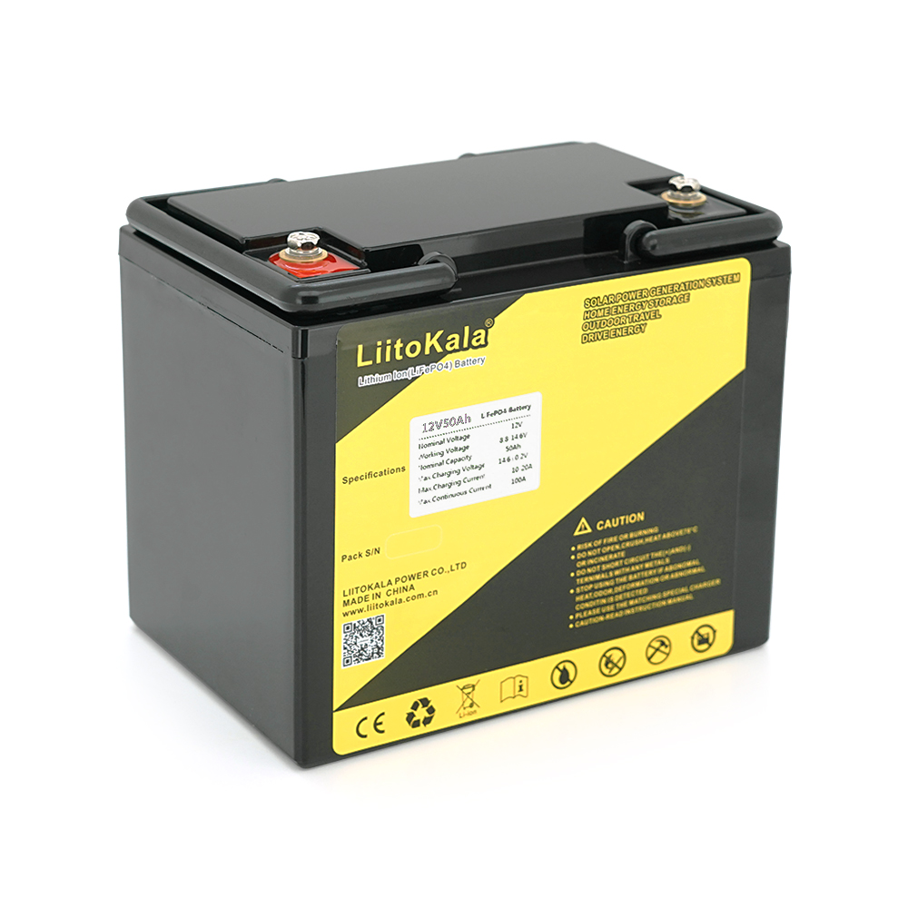 Акумуляторна батарея LiitoKala LiFePO4 12,0V 50Ah BMS(10 / 50A (192*172*130mm), 5kg