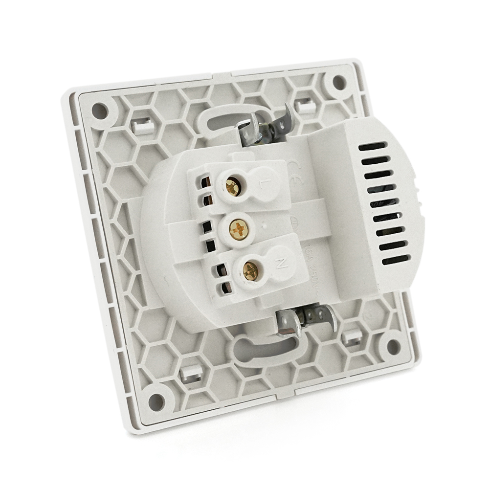 Розетка врізна із заземленням, Input: AC:110-250V / 16A, Type-C / USB-виходи, Gray