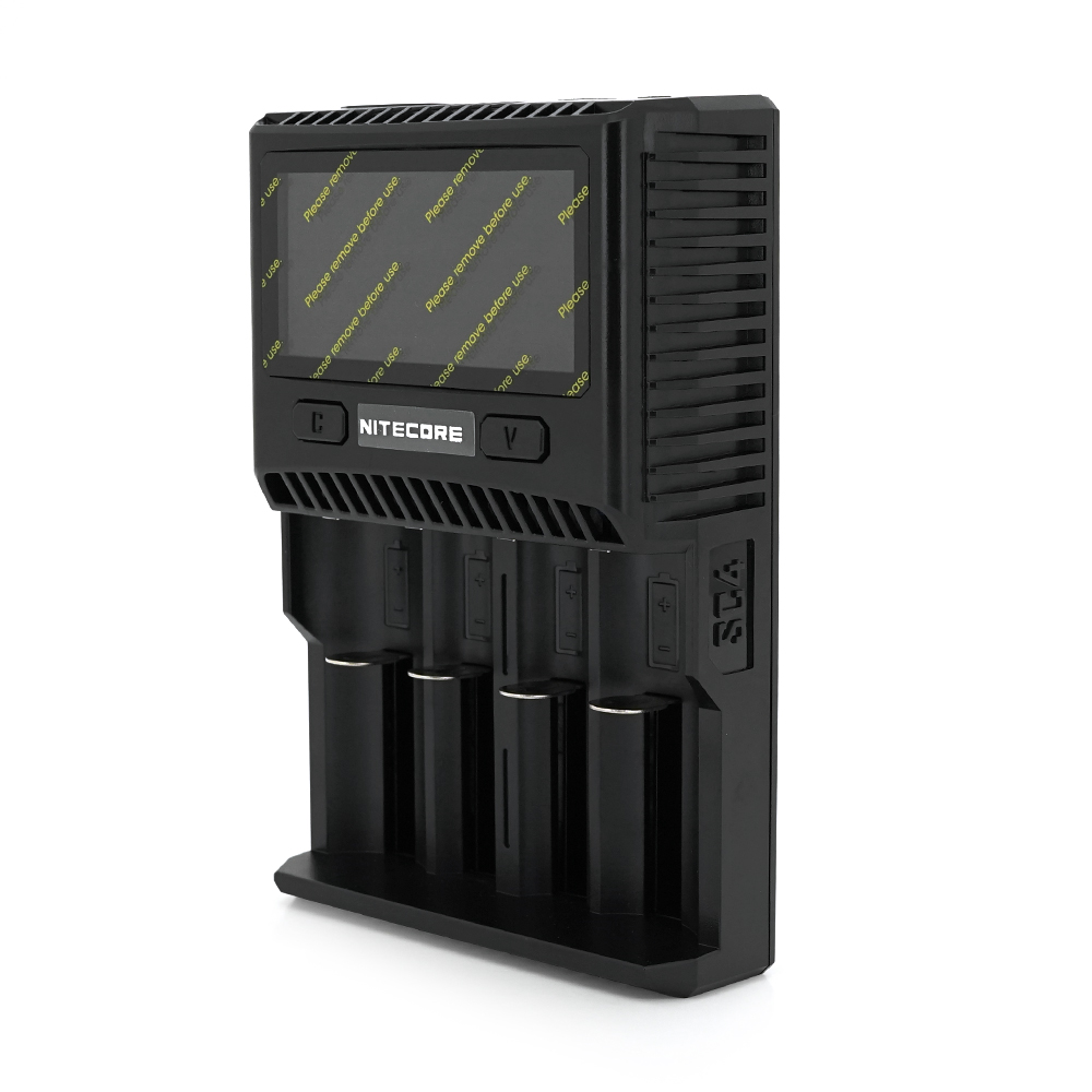Зарядний пристрій універсальний Nitecore SC4, 4 канали, LCD дисплей, підтримує Li-ion, Ni-MH та Ni-Cd AA (R6), ААA (R03), AAAA, С (R14), 3A