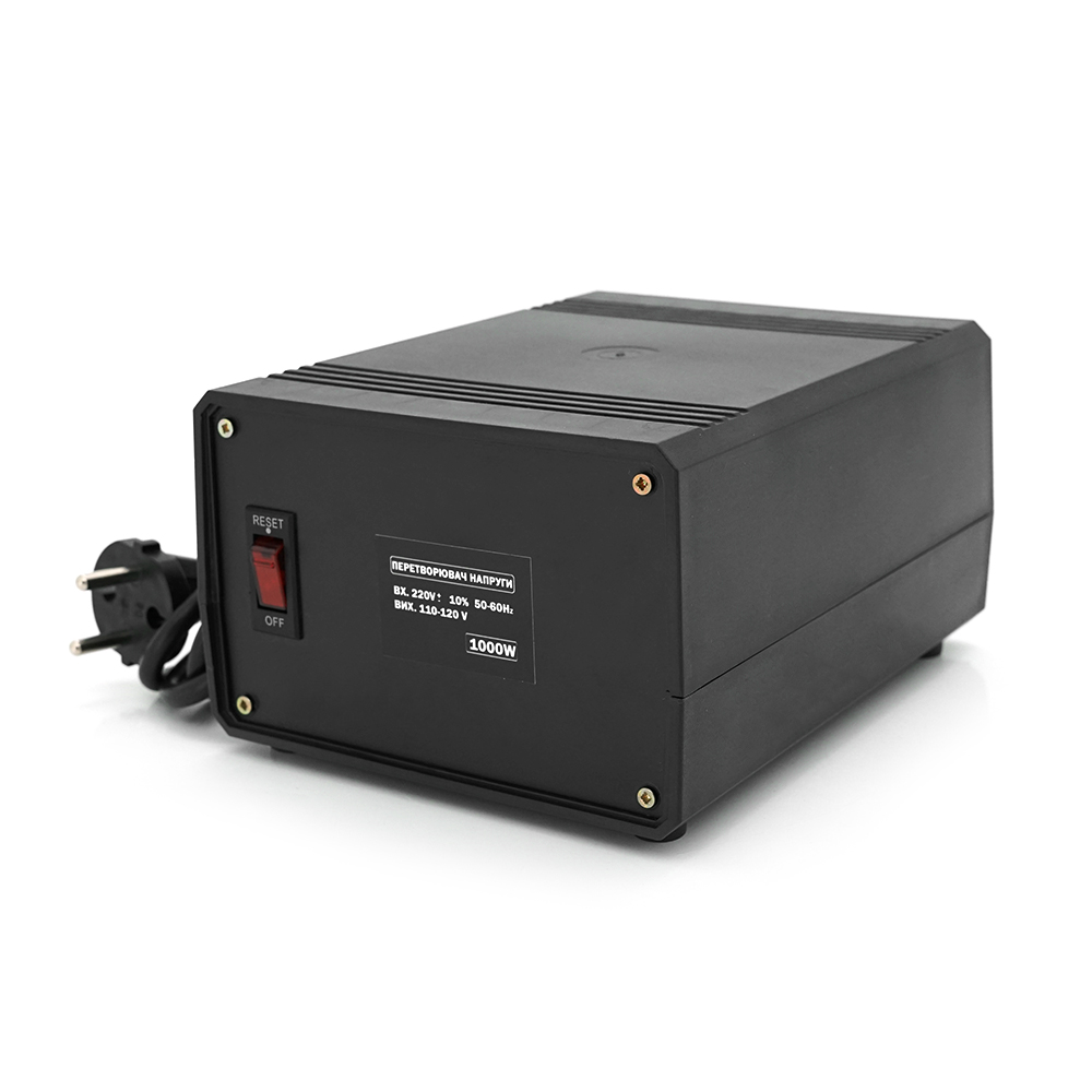 Перетворювач напруги понижуючий MERLION PN-1000, Input 220 V / Output 110V, 1000W, трансформаторний