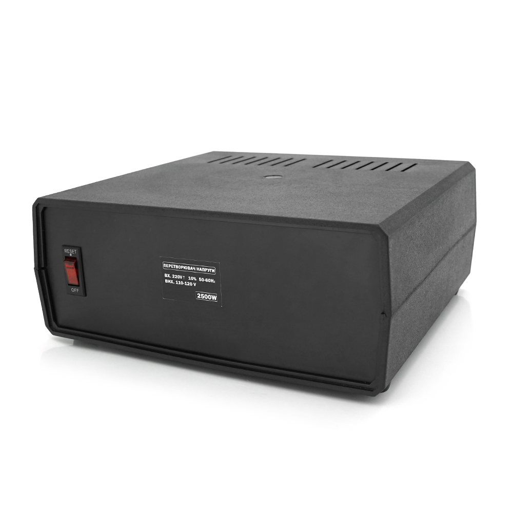 Перетворювач напруги понижуючий MERLION PN-2500, Input 220 V / Output 110V, 2500W, трансформаторний